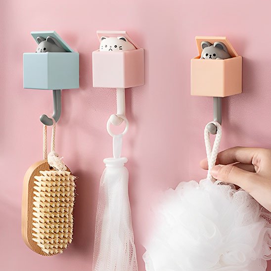 crochets muraux animaliadeco adhesif avec article de bain