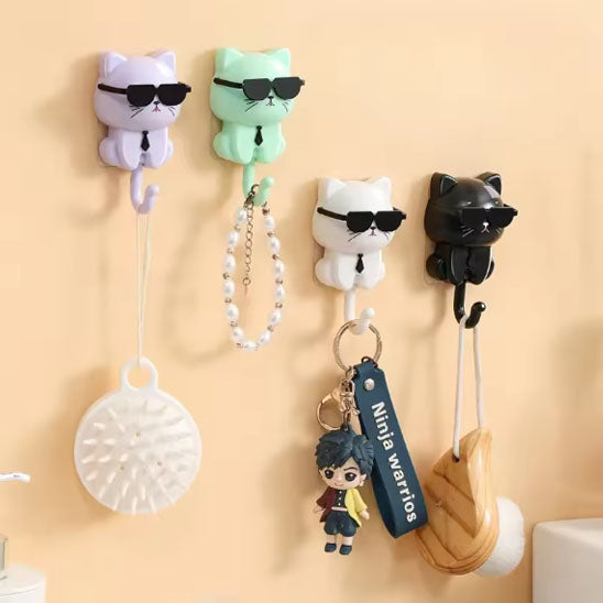 crochets muraux de chat avec brosse