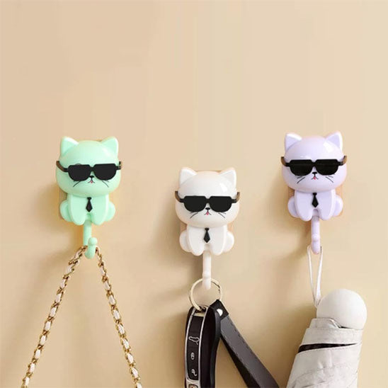 crochets muraux de chat avec parapluie