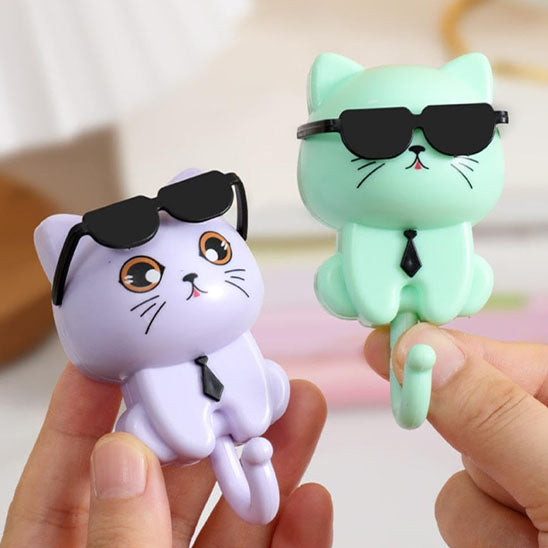 crochets muraux de chat deux couleur differente