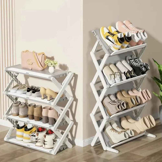 Étagère à chaussures CompactFold horizontal et oblique