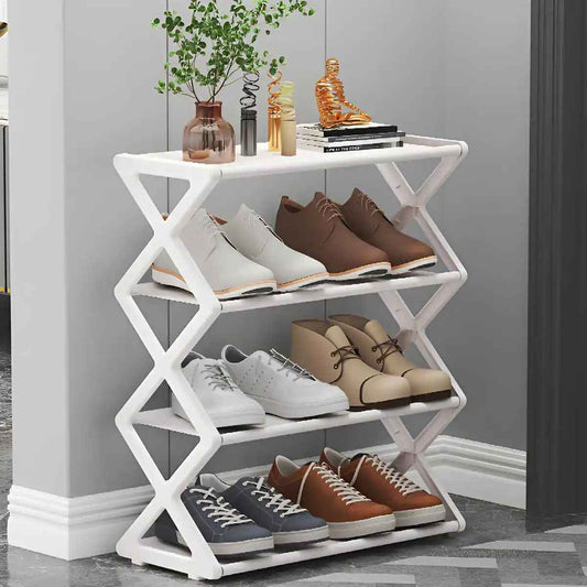 Étagère à chaussures CompactHome blanc dans l'entrée