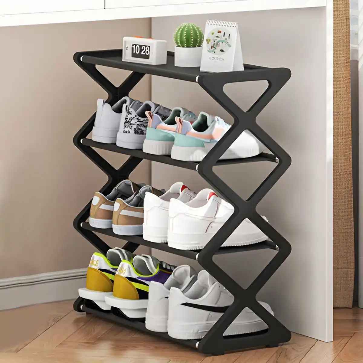 Étagère à chaussures CompactHome noir compacte