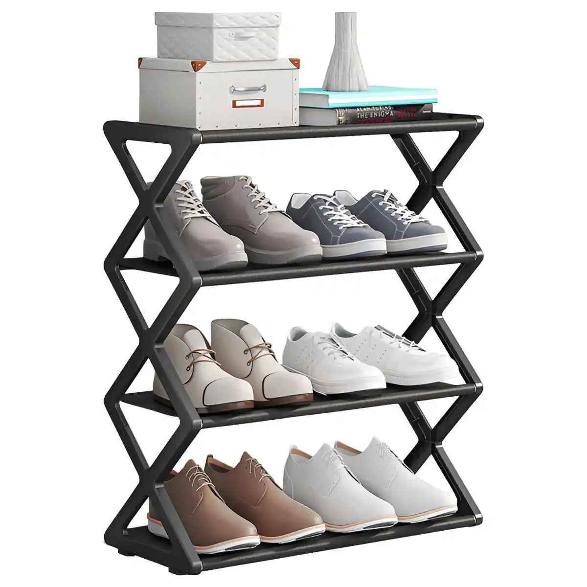 Étagère à chaussures CompactHome noir