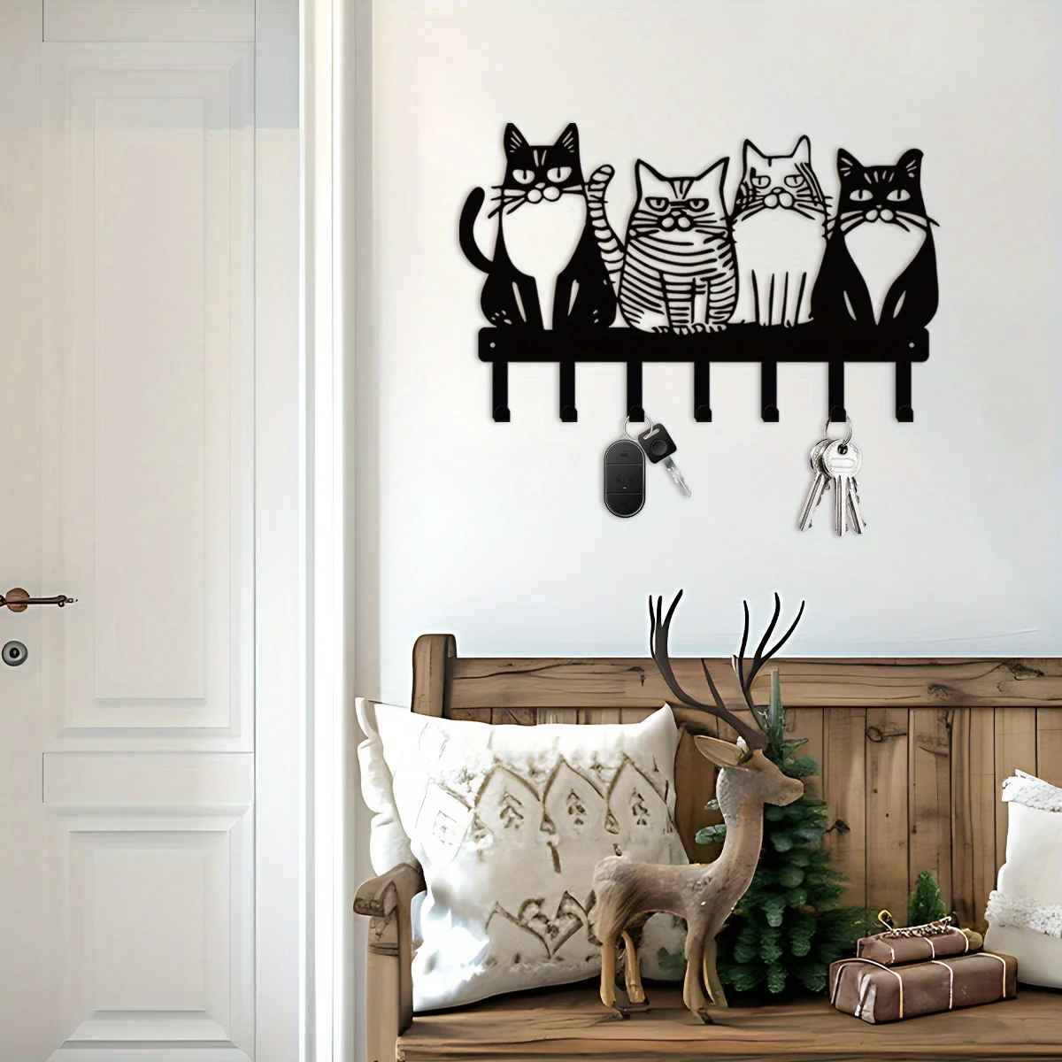 Porte clés mural entrée rustique