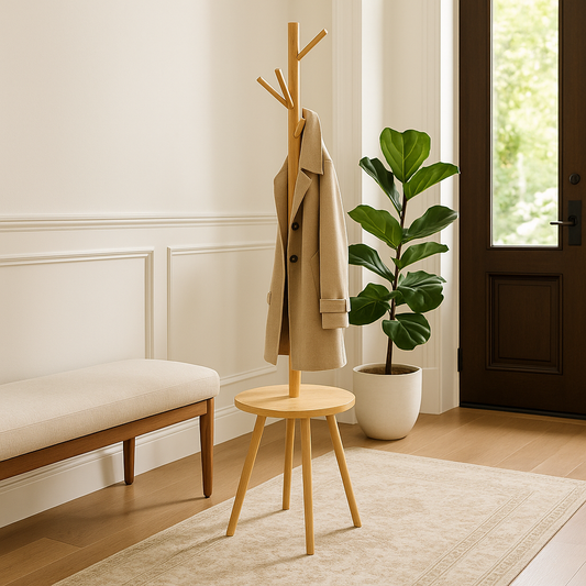 porte manteau bois dans une entree de maison