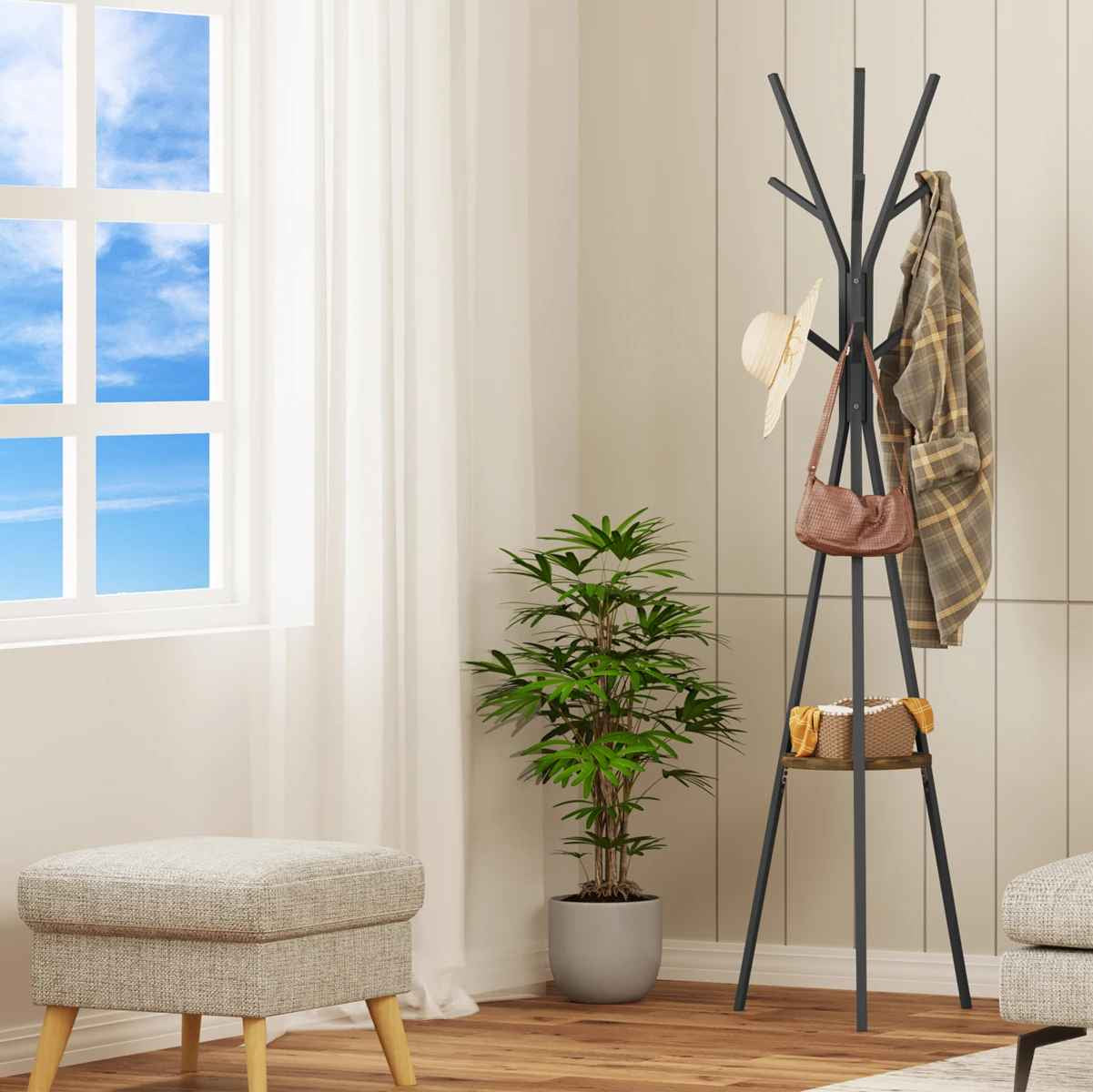 porte manteau hooka avec chapeau et chemise