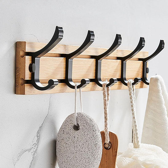 Porte manteau mural en bois SlidingHook avec brosses