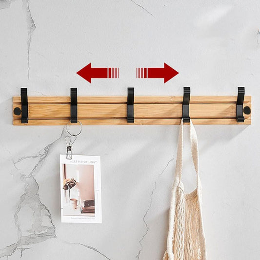 porte manteau mural en bois slidinghook avec crochets coulissants