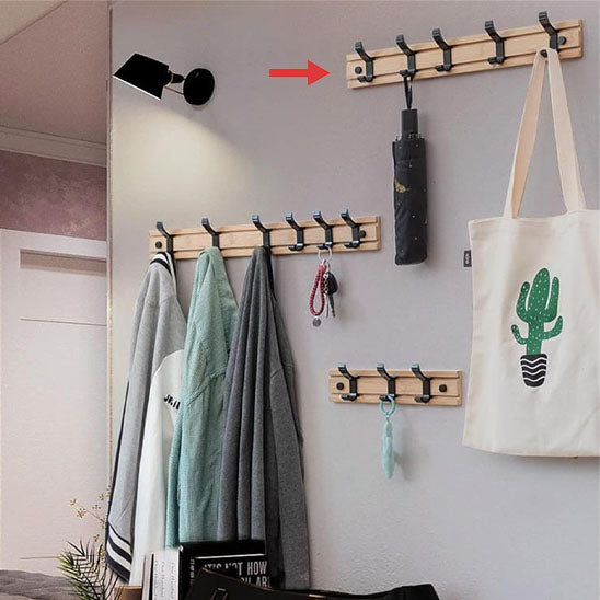 porte manteau mural en bois slidinghook avec vestes