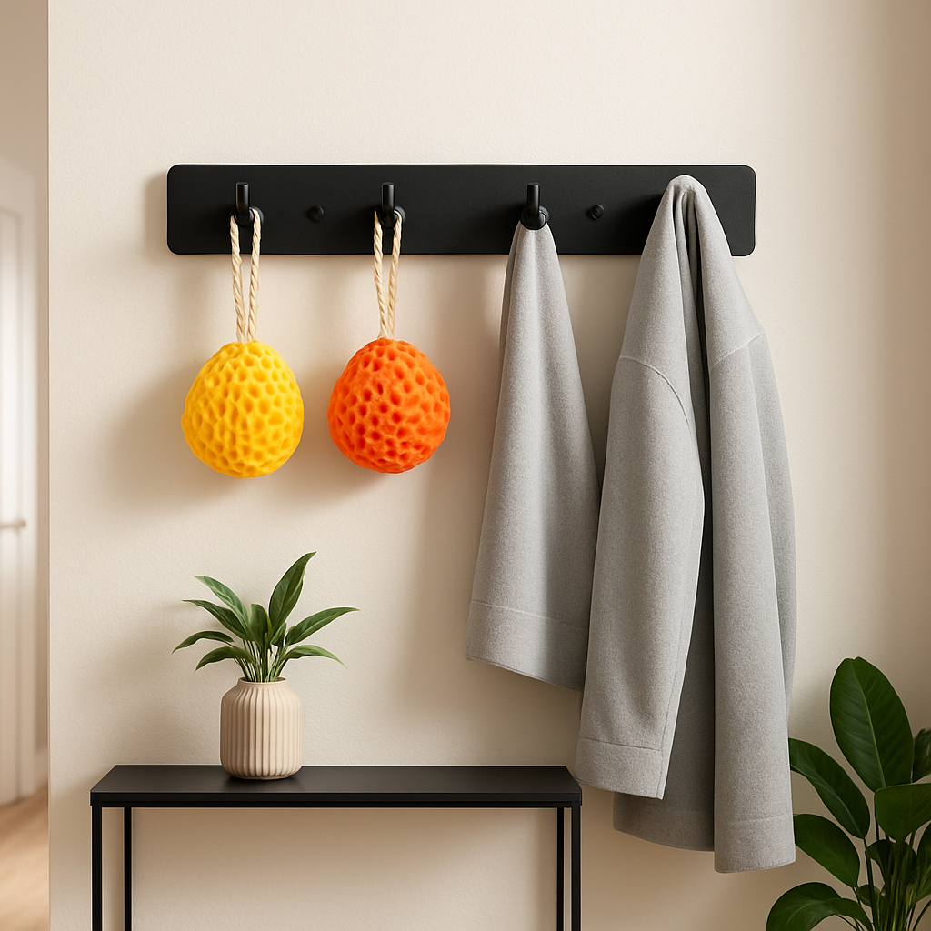 porte manteau mural spacealuminum dans une entree avec eponge