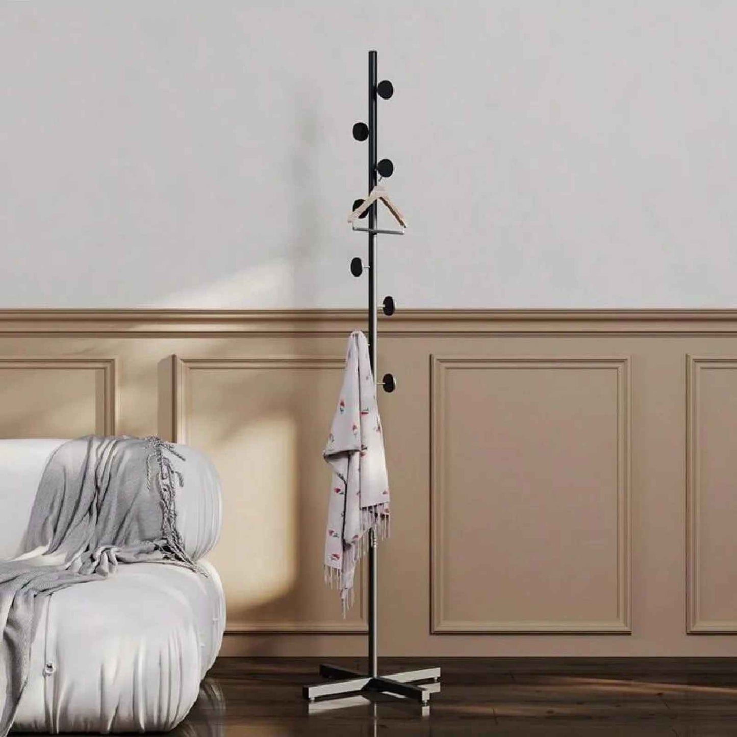 porte manteau sur pied epure avec echarpe