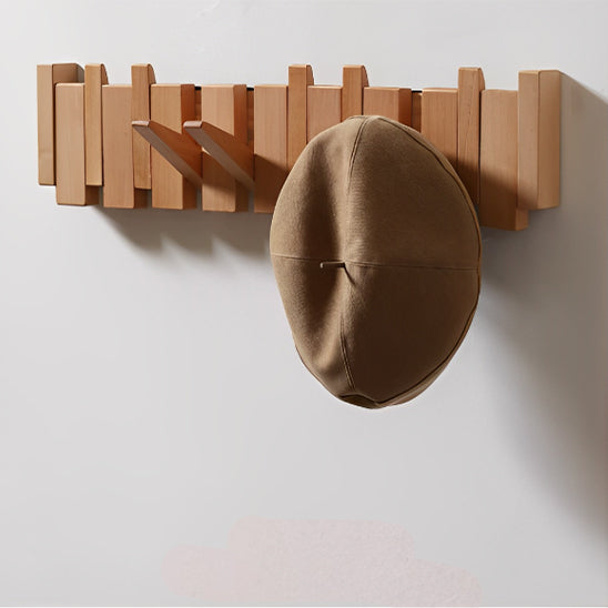 porte mateau mural bois modulo avec un chapeau