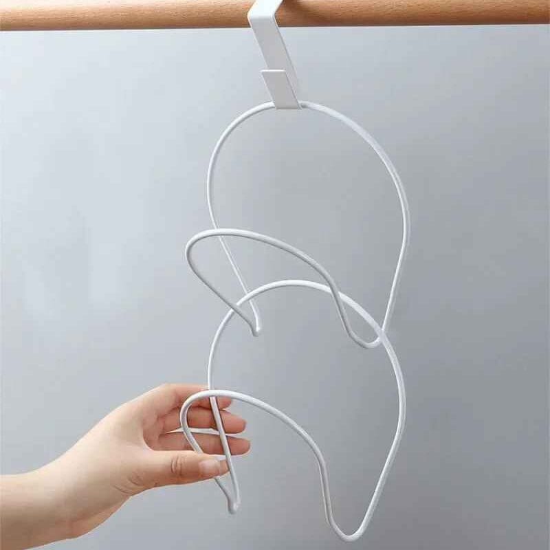 Cintres polyvalents en acier inoxydable pour organiser les casquettes avec maintien optimal Blanc