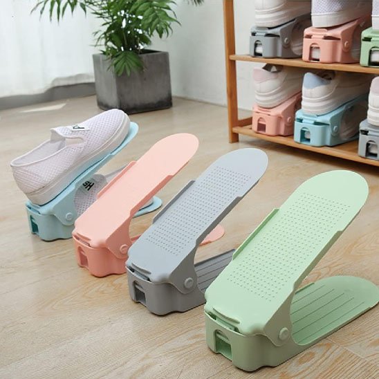 rangement chaussure reglable couleur pastel