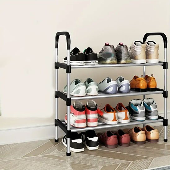 rangement chaussures modulable OrganizeHomeâą avec chaussures