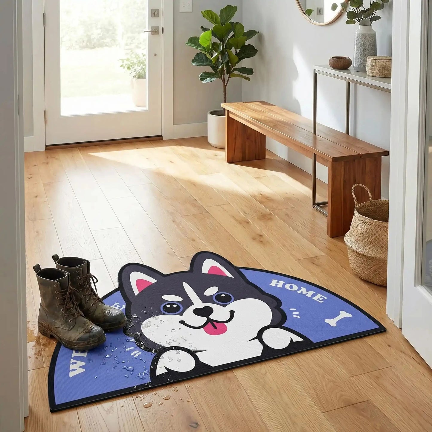 Tapis d'entrée Husky absorbant avec bottes