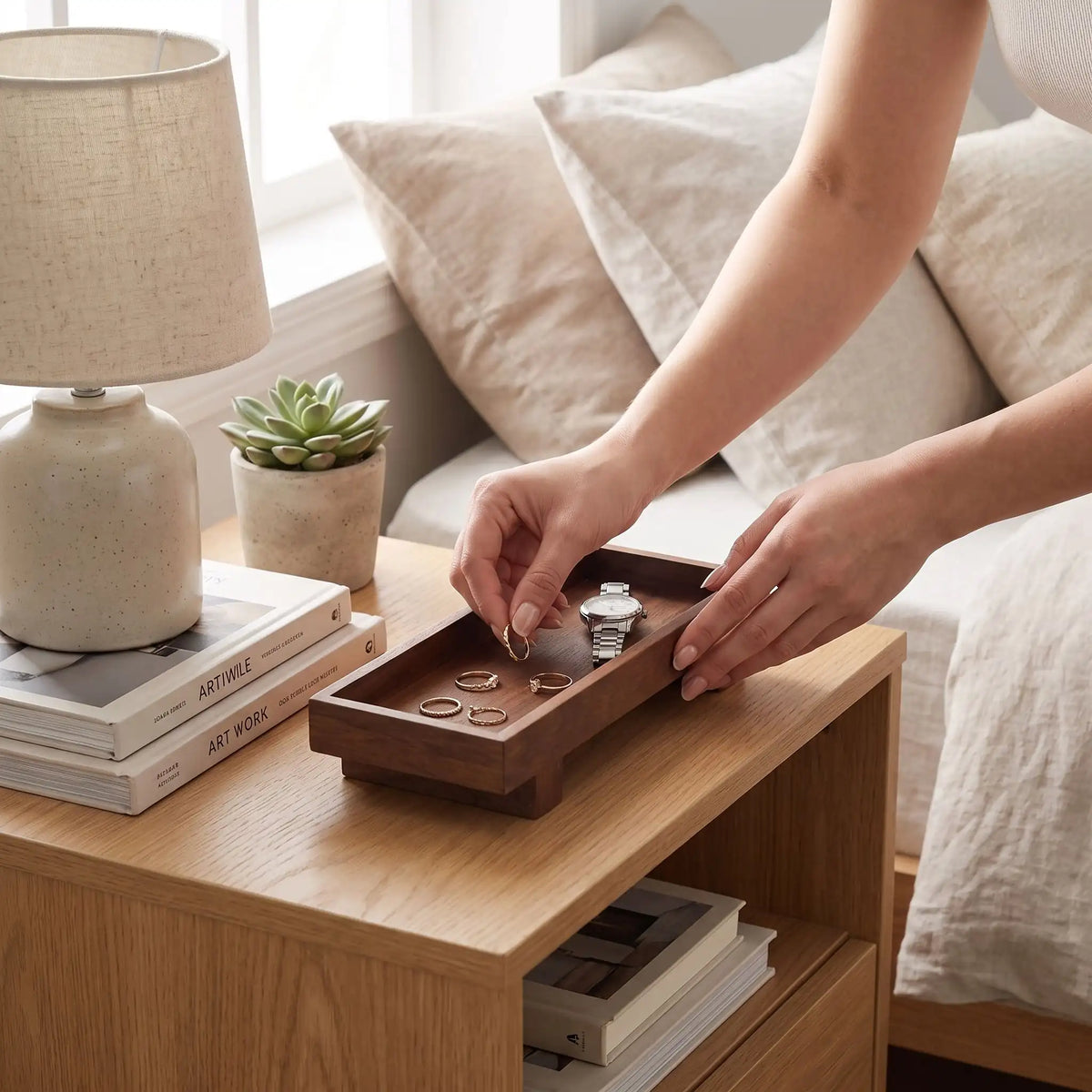 Vide‑poche Design SKOG™ bois Zen Japonais, rangement minimaliste