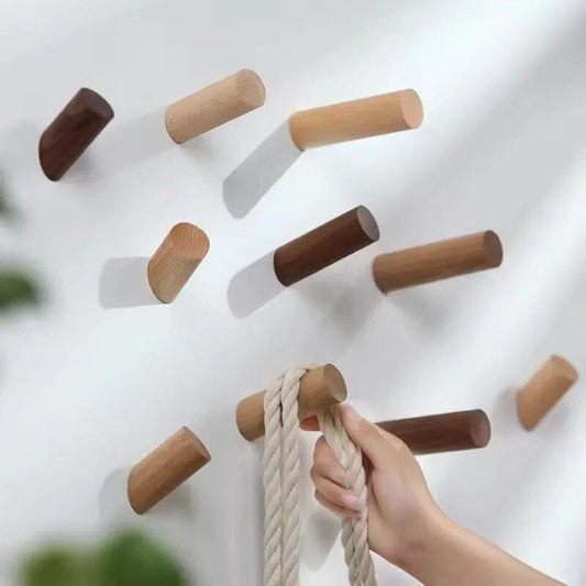 Patères Murales en Bois | Noyer Massif – Fixation Invisible & Design Scandinave patère murale Rangement signature 
