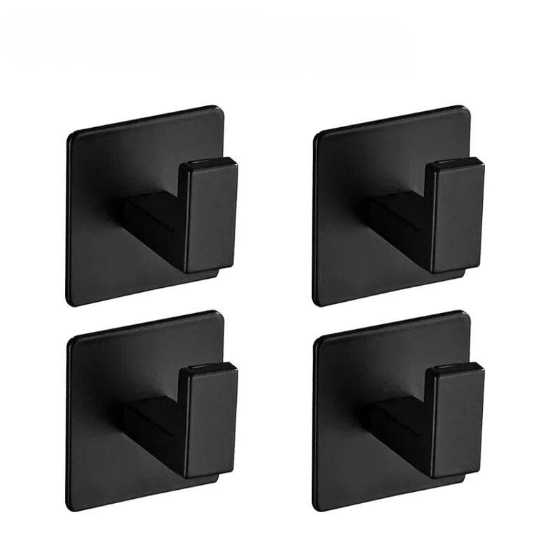 Crochets Muraux | Adhésifs en Aluminium – Noir Mat crochet mural Rangement signature Lot de 4 