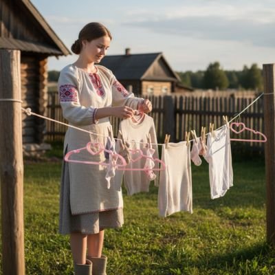 Cintre bébé sur corde extérieur