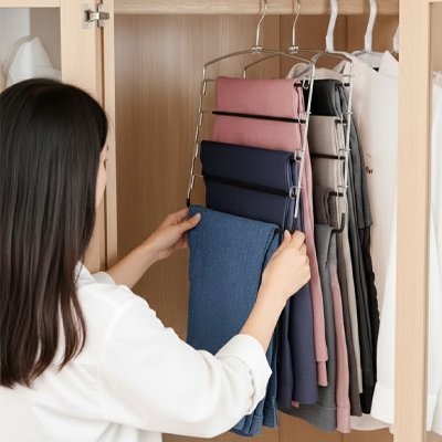 Cintre pour pantalon​ gain de place optimisé