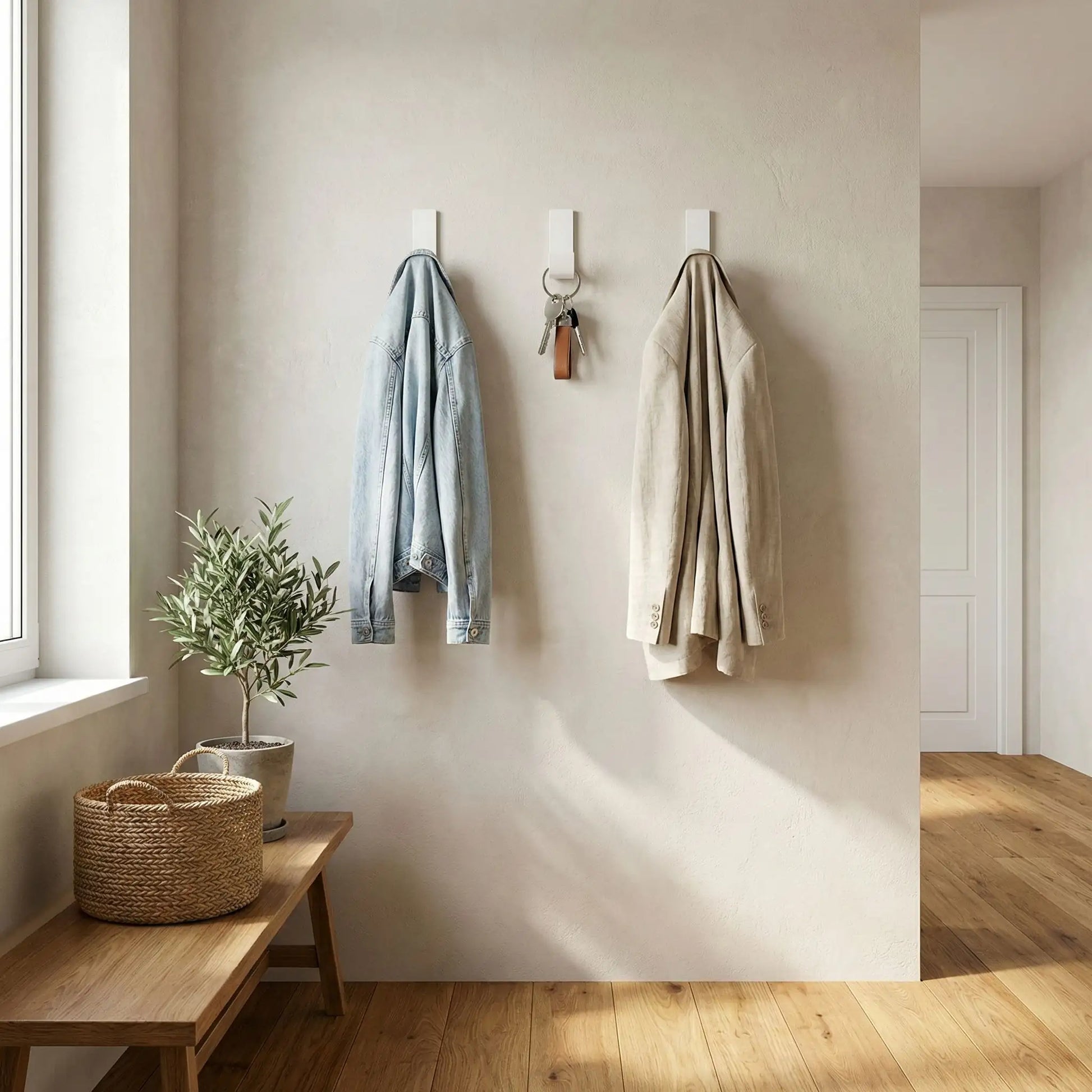 Crochet adhésif en aluminium avec vestes