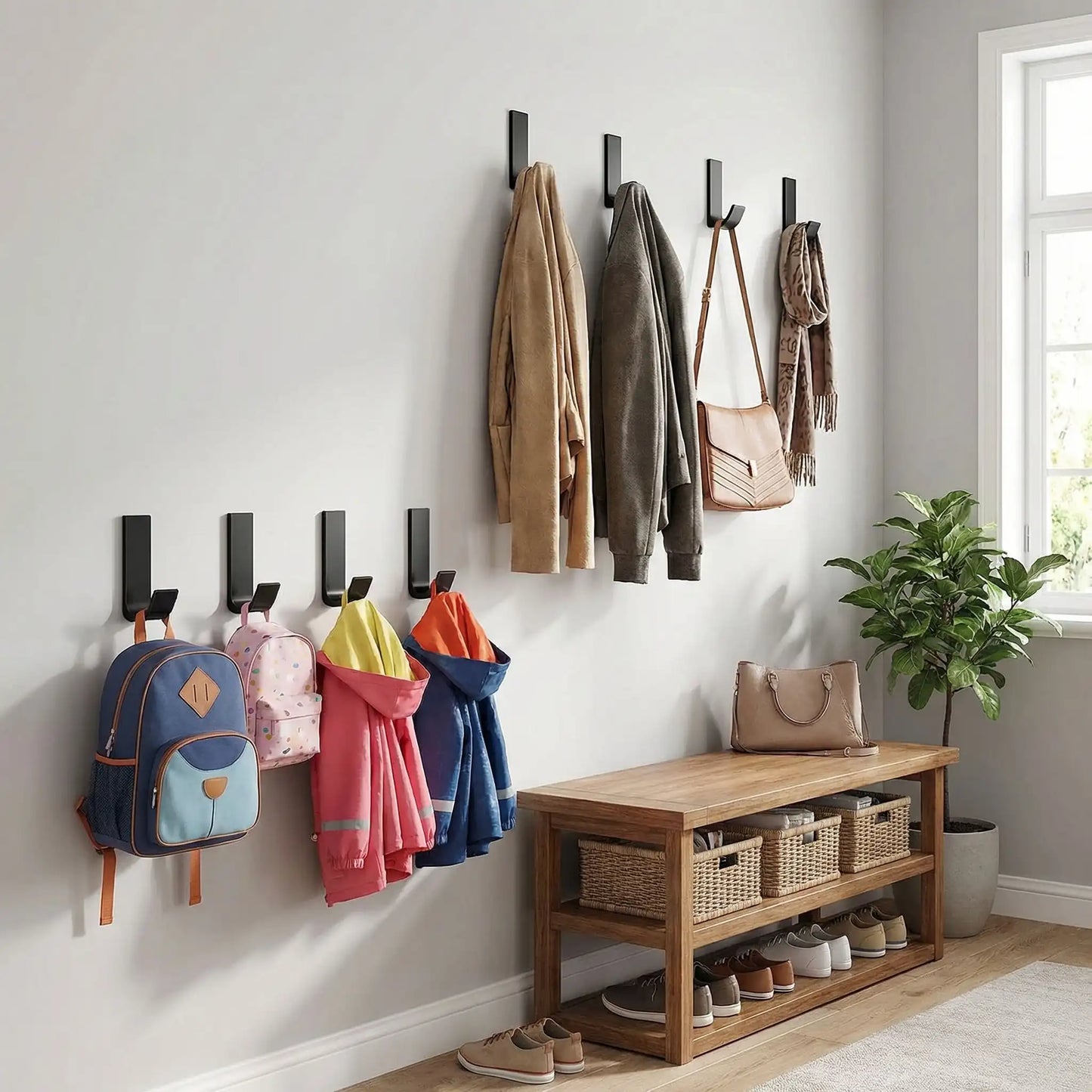 Crochet adhésif en aluminium pour toute la famille