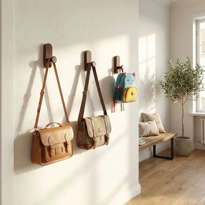 Crochet adhésif noyer avec sacs