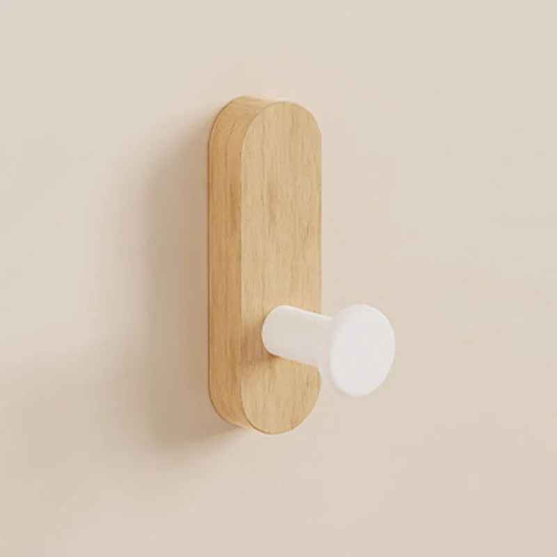 Crochet adhésif noyer Naturel Élégant