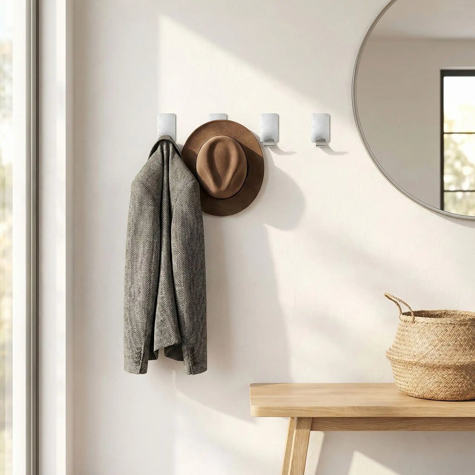 Crochet adhesif solide avec chapeau et veste