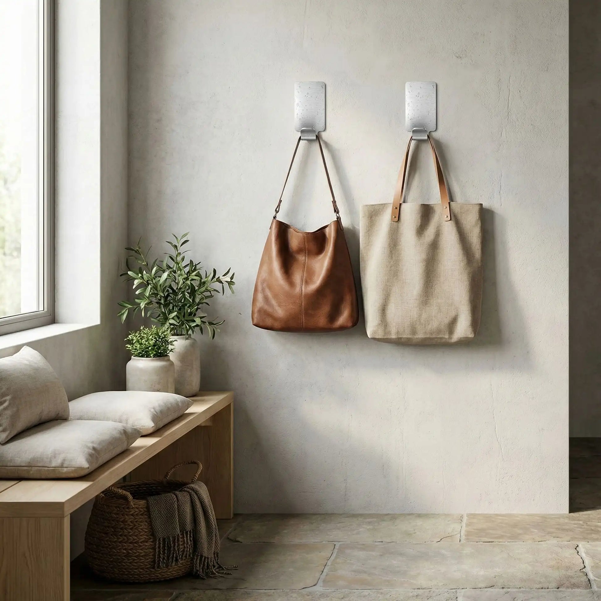 Crochet adhesif solide avec sacs