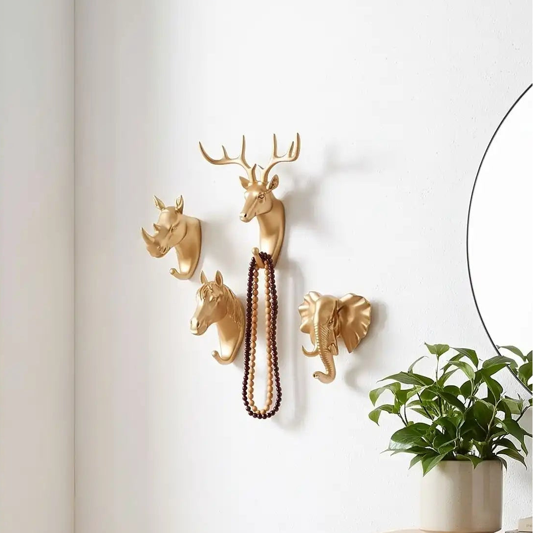 Crochet mural animal doré, patère décorative premium pour entrée, idéal pour suspendre manteaux et sacs