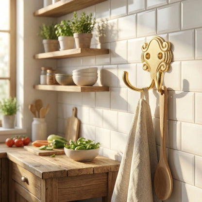 crochet mural antique décoratif doré