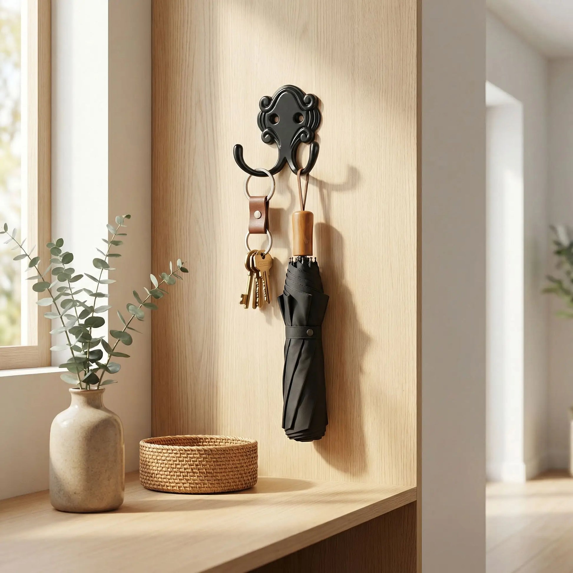 Crochet mural antique décoratif parapluie