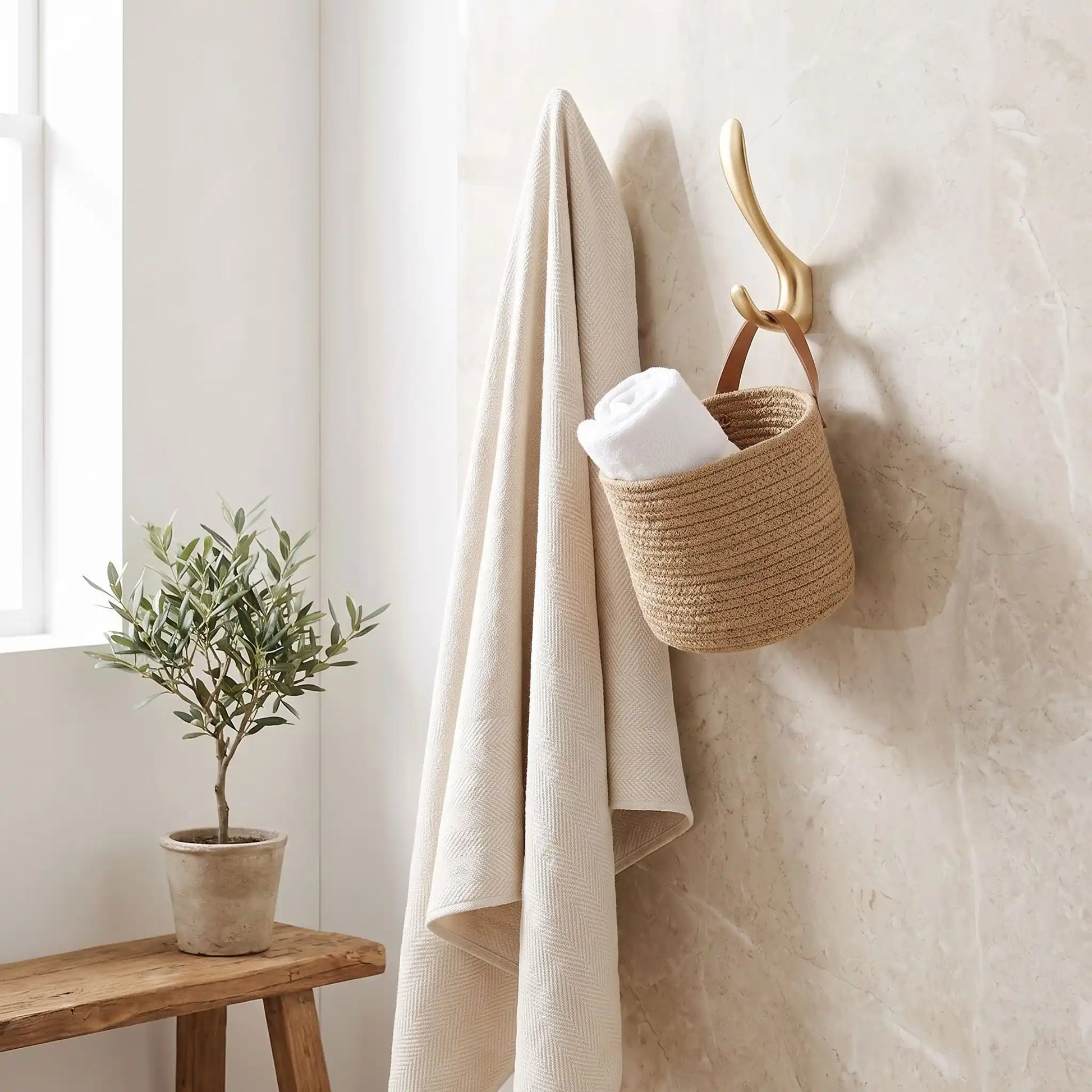 Crochet mural doré, style élégant et moderne, parfait pour suspendre clés, sacs ou accessoires