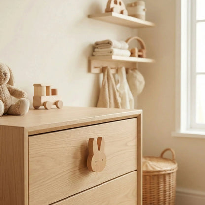 Crochet Mural | Sans Perçage Bois Naturel & Scandi crochet mural Rangement signature Lapin 