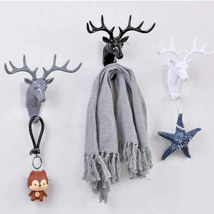 crochet mural tete de cerf trois couleurs