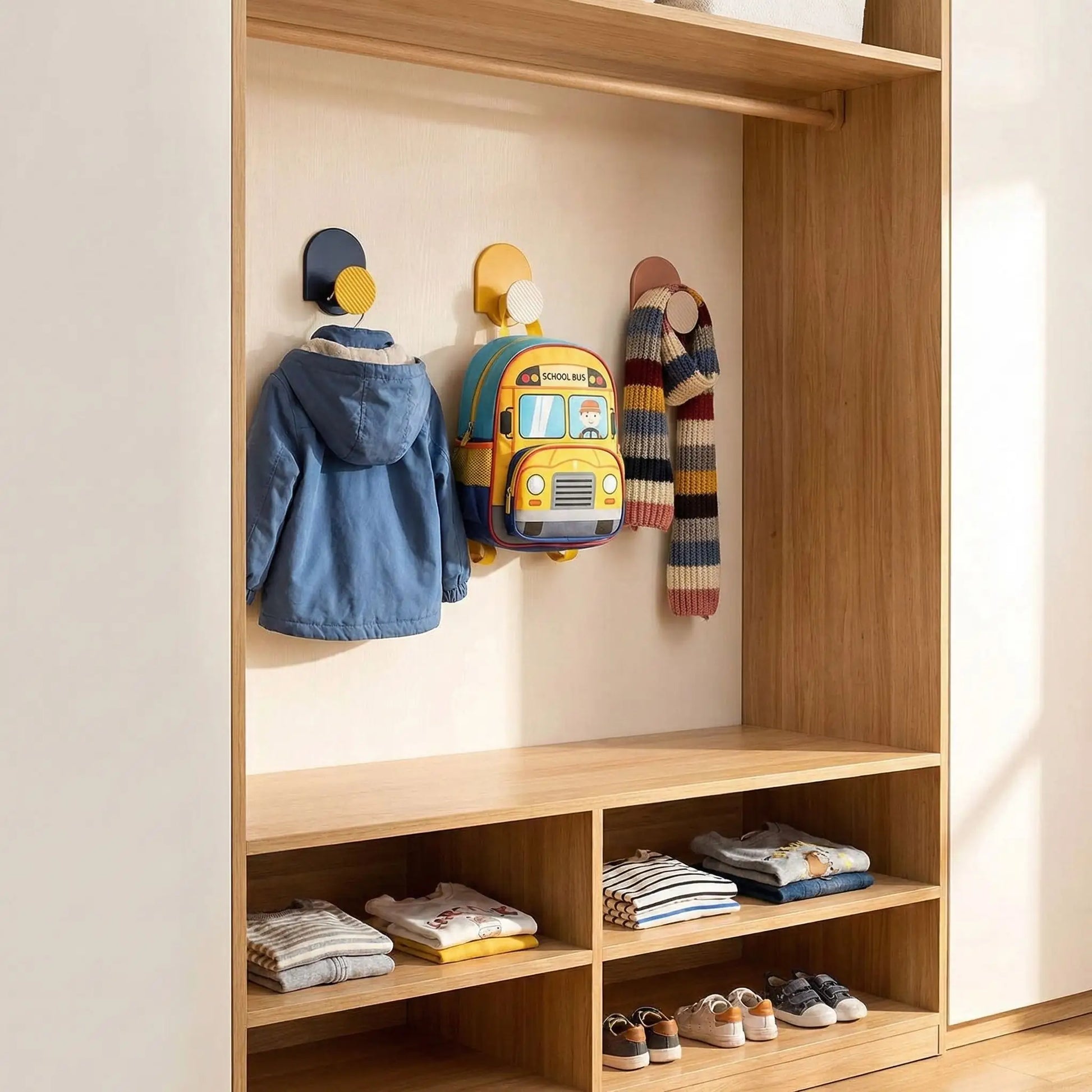 Crochets adhésifs colorés pour les enfants