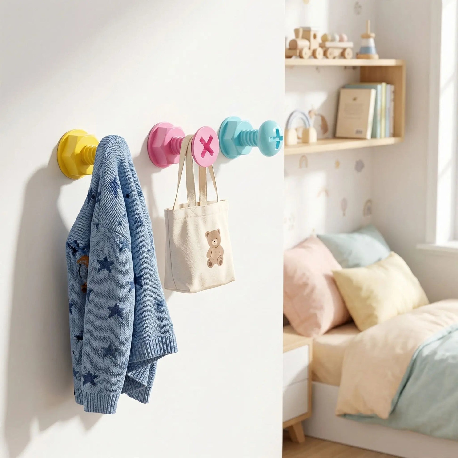 Crochets Adhésifs | MultiVis Colorés - Rangement signature