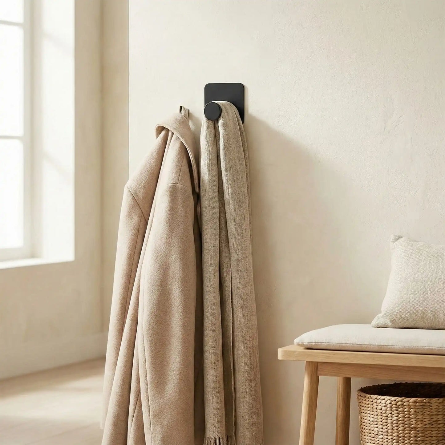 Crochets muraux adhésifs sans perçage avec foulard