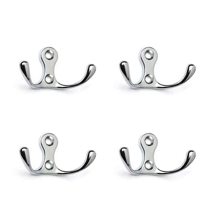crochets muraux aluminium lot de 4 argent pour organiser vêtements et accessoires