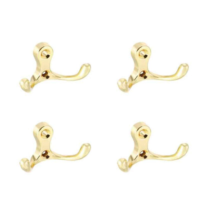 crochets muraux aluminium, lot de 4, dorés pour rangement mural épuré
