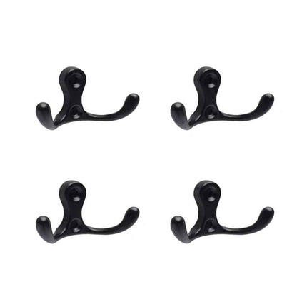 crochets muraux aluminium lot de 4 noirs fixés au mur dans une entrée moderne