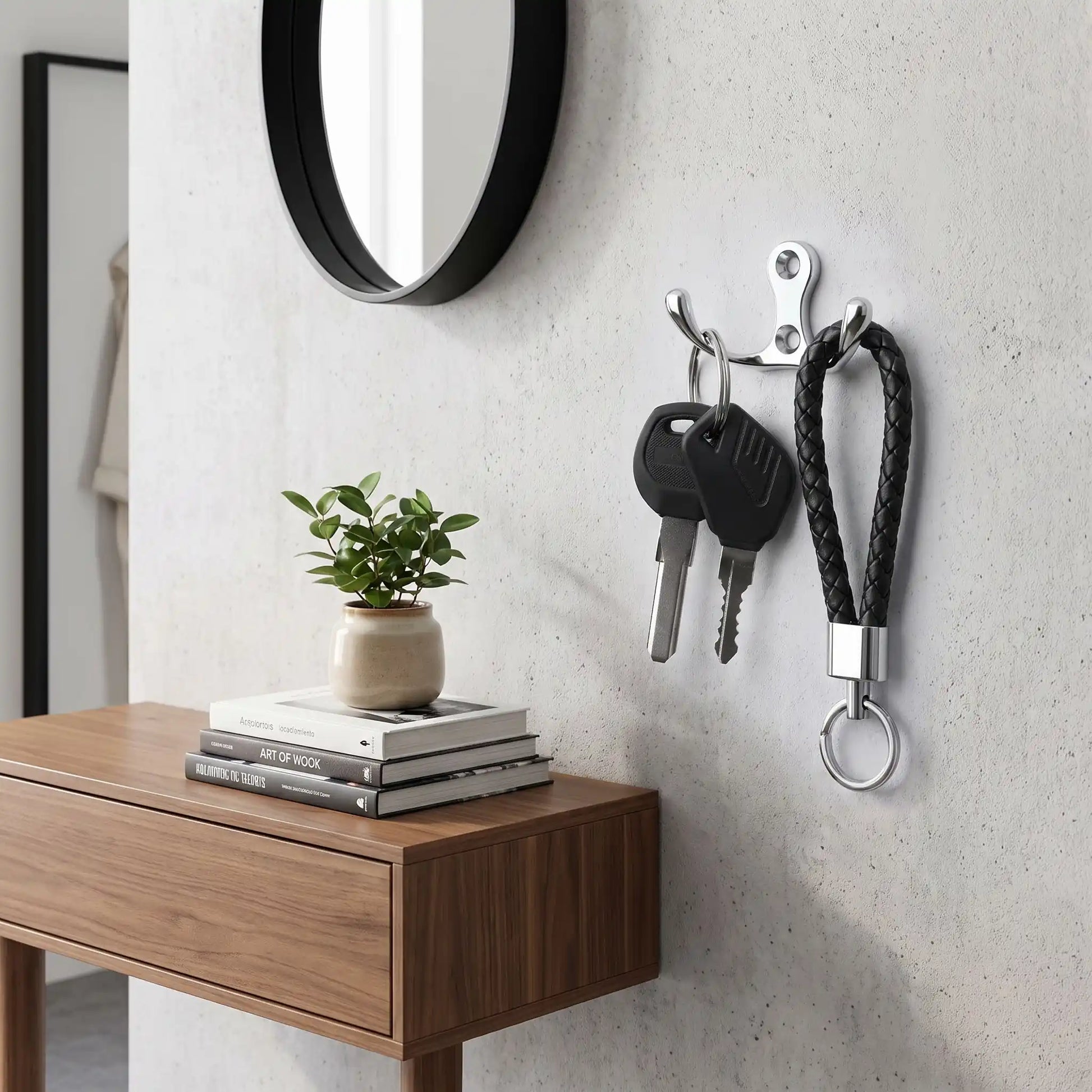 Crochets muraux adhésifs en aluminium, style moderne et épuré, parfaits pour une entrée organisée