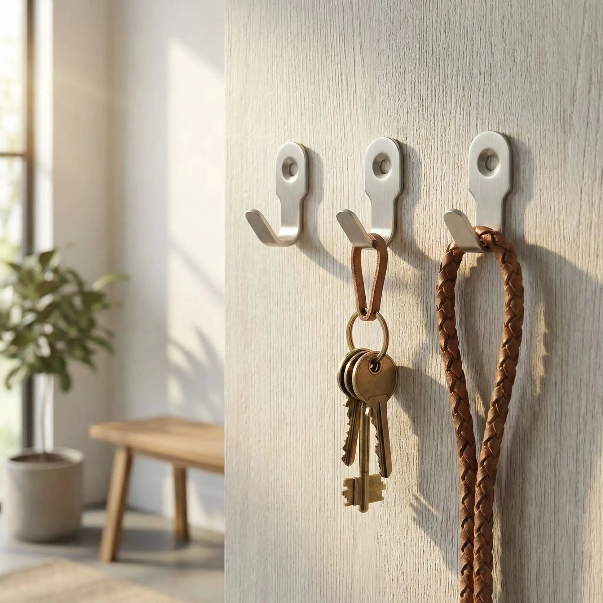 Crochets muraux argents avec clés et laisse RangePro