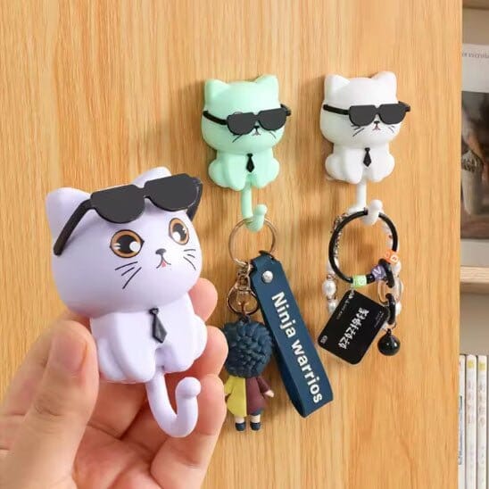 Crochets Muraux | Chat Animé crochet mural Rangement signature 