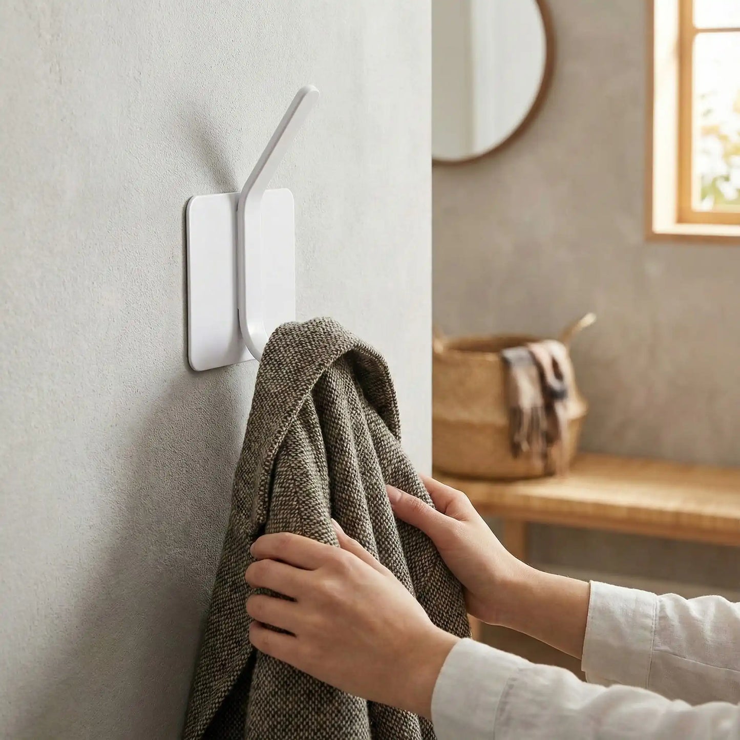 Crochets muraux dans une belle entrée OrganiZeIt blanc