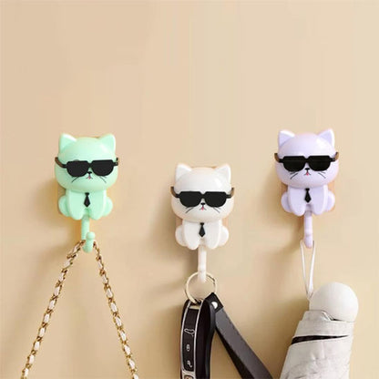 crochets muraux de chat avec parapluie