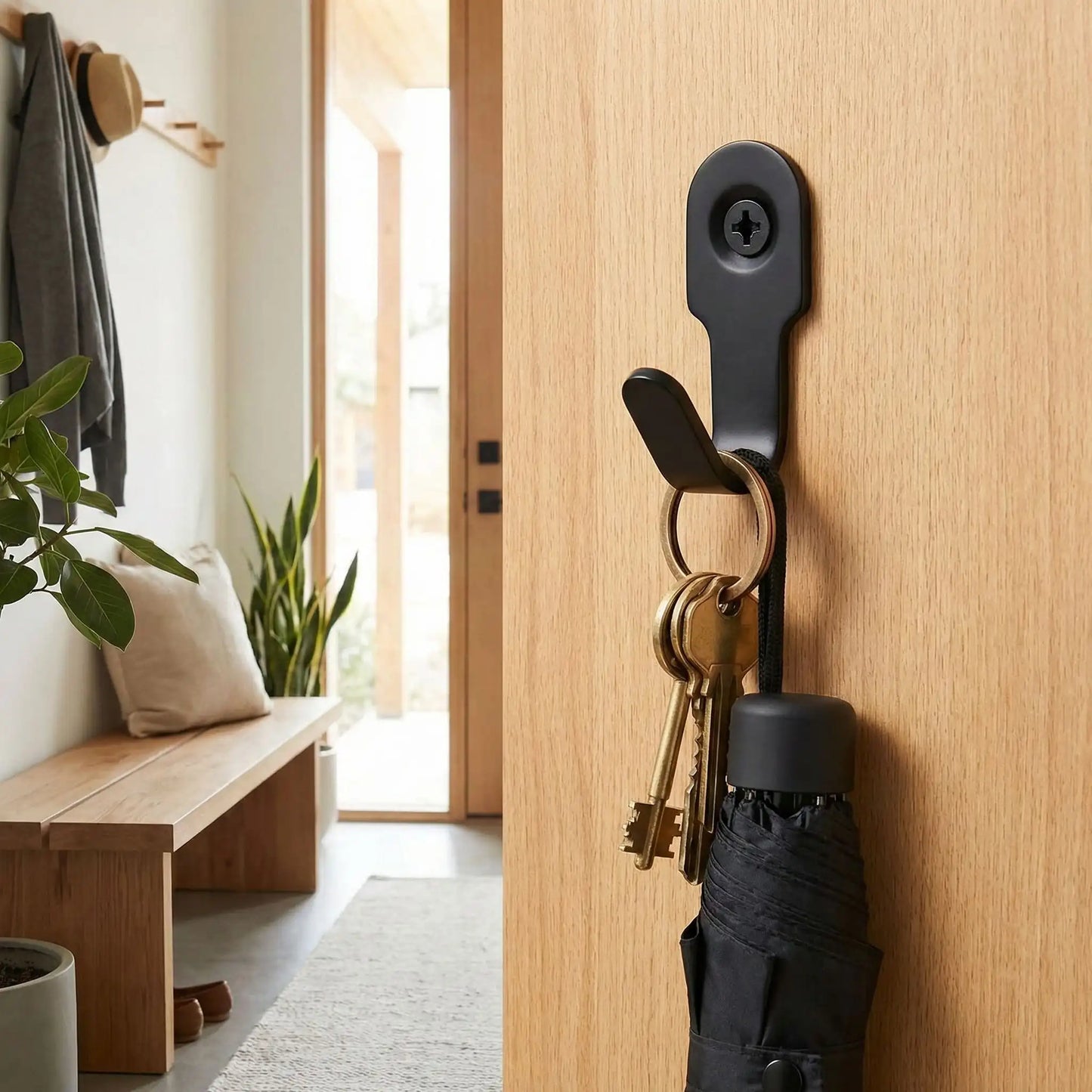 Crochets muraux noir avec clés et parapluie RangePro